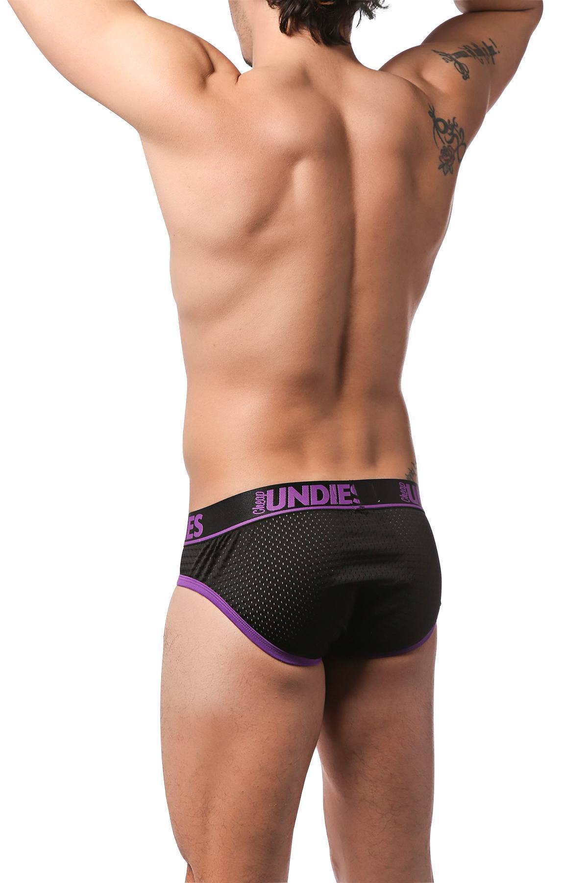 CheapUndies Purple Exposed Sport Mesh Brief