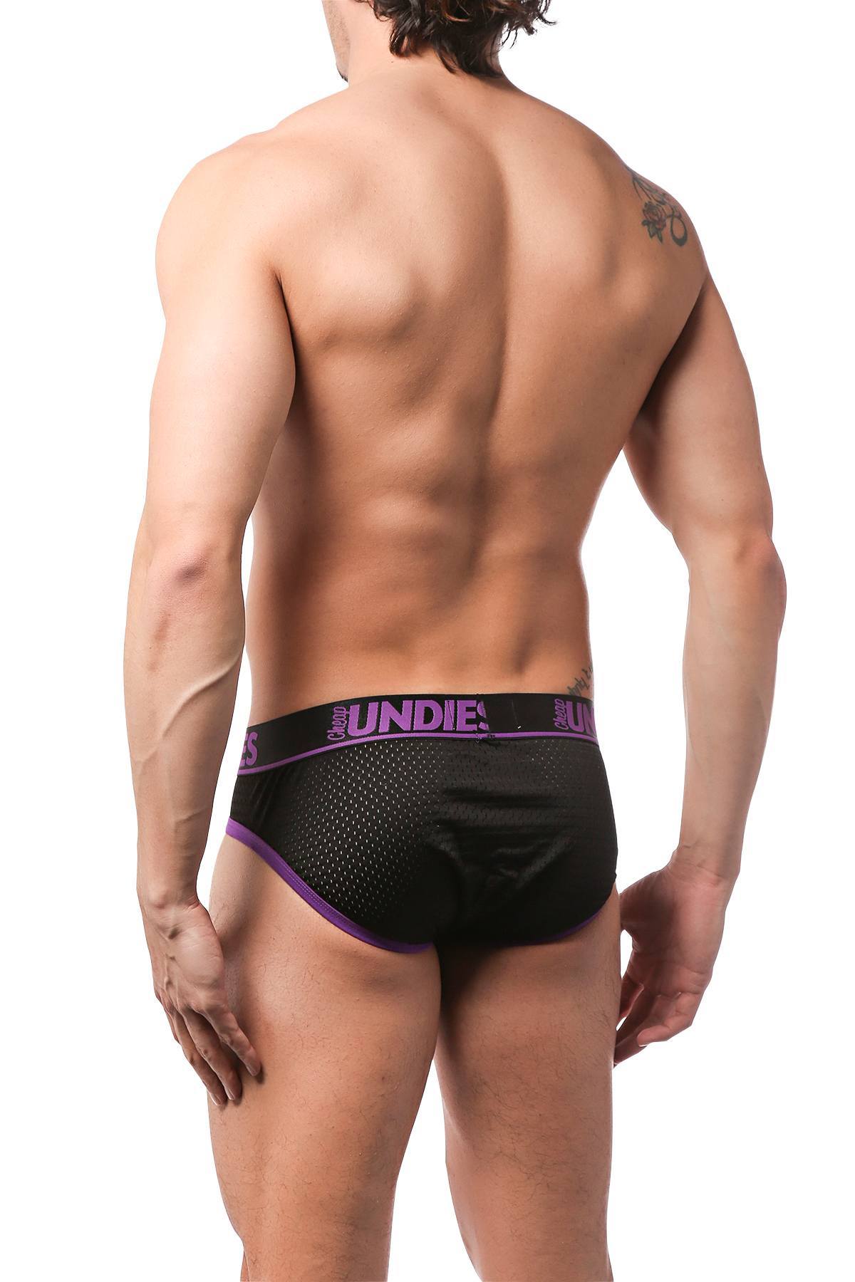 CheapUndies Purple Exposed Sport Mesh Brief