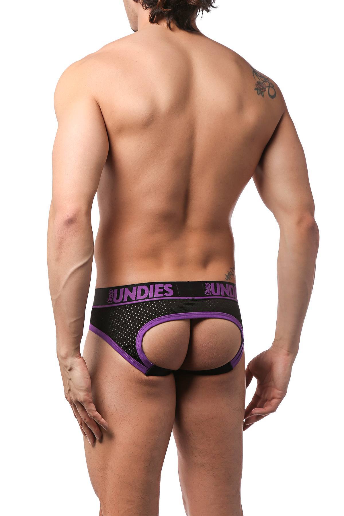 CheapUndies Purple Exposed Sport Mesh Jockbrief