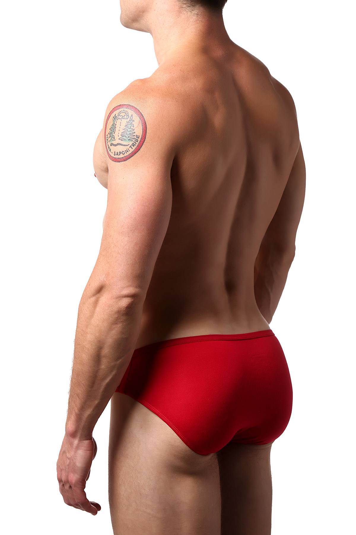 CheapUndies Red Exposed Side Modal Brief