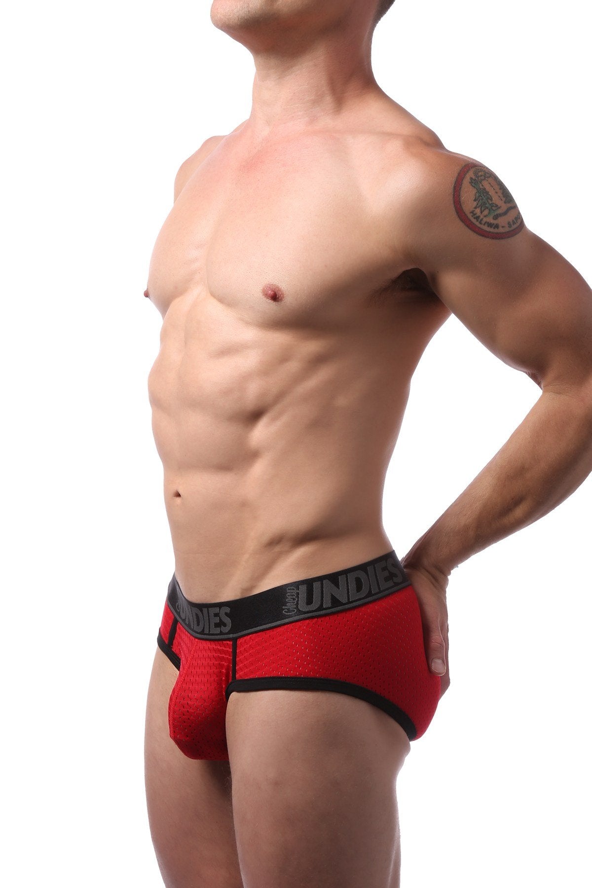 CheapUndies Red Sport Mesh Brief