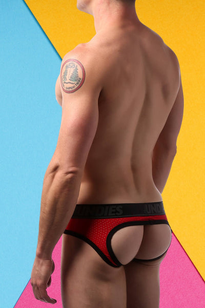 CheapUndies Red Sport Mesh Jockbrief