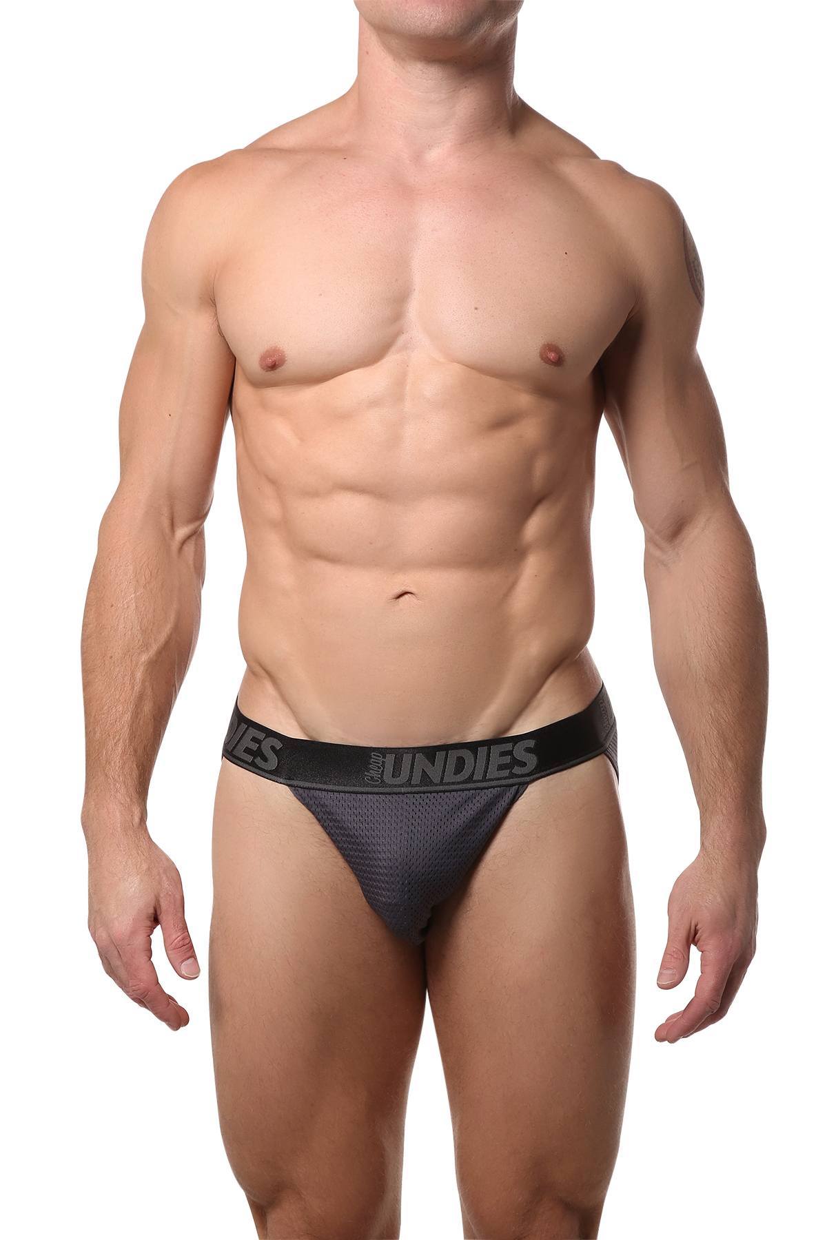 CheapUndies Steel-Grey Mesh Bikini Brief