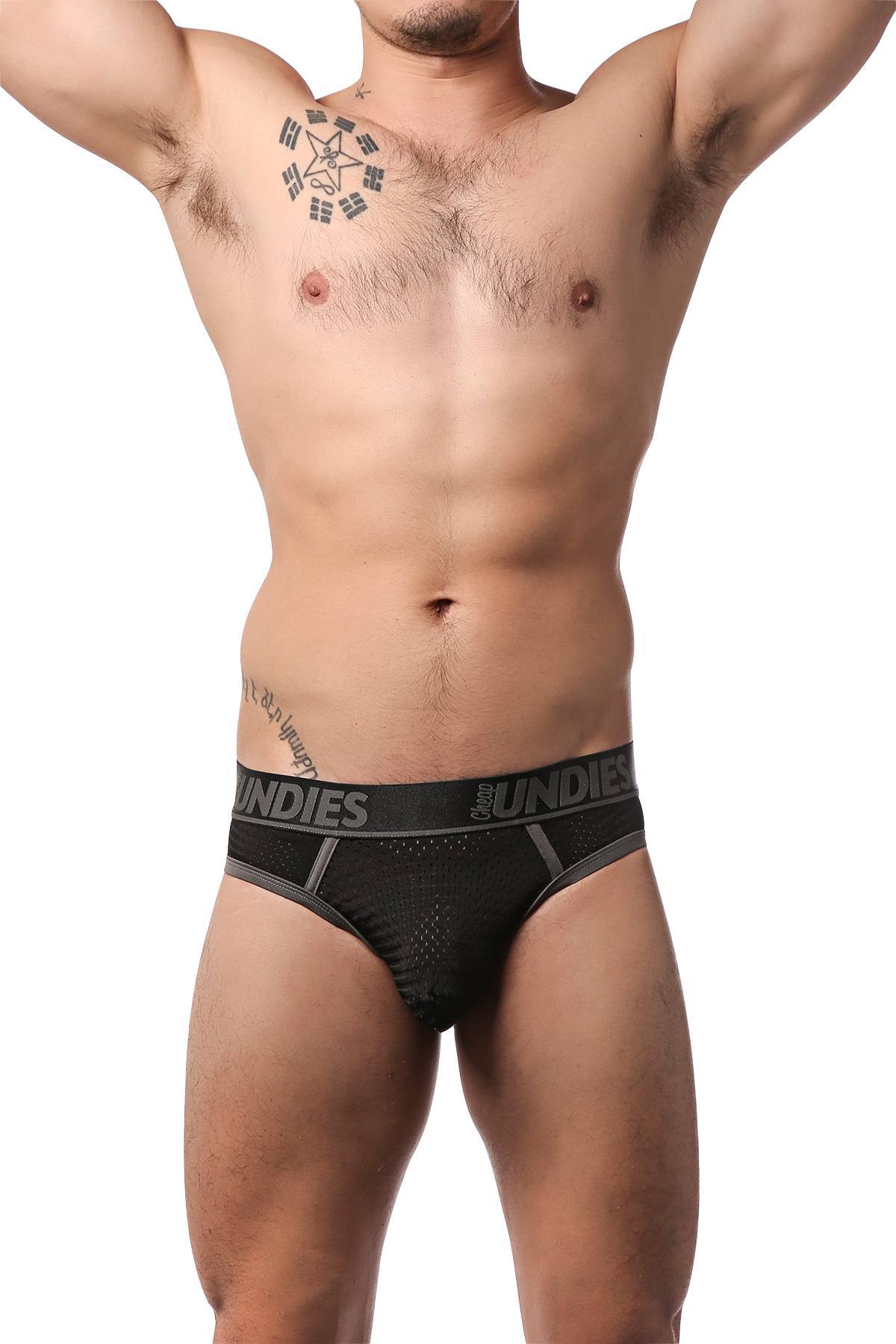 CheapUndies Stone Exposed Sport Mesh Jockbrief