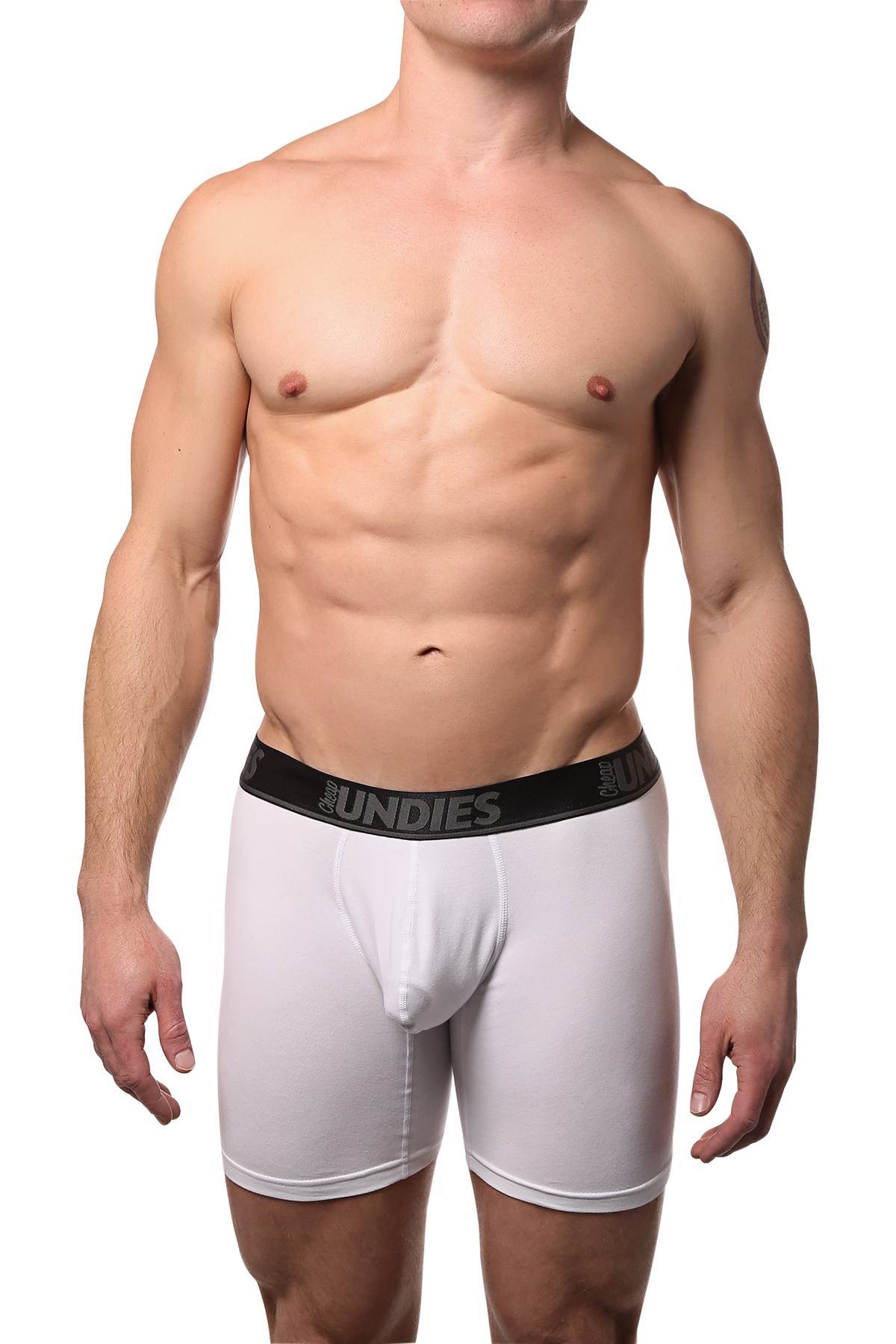 CheapUndies White Contoured Pouch Long Boxer Brief