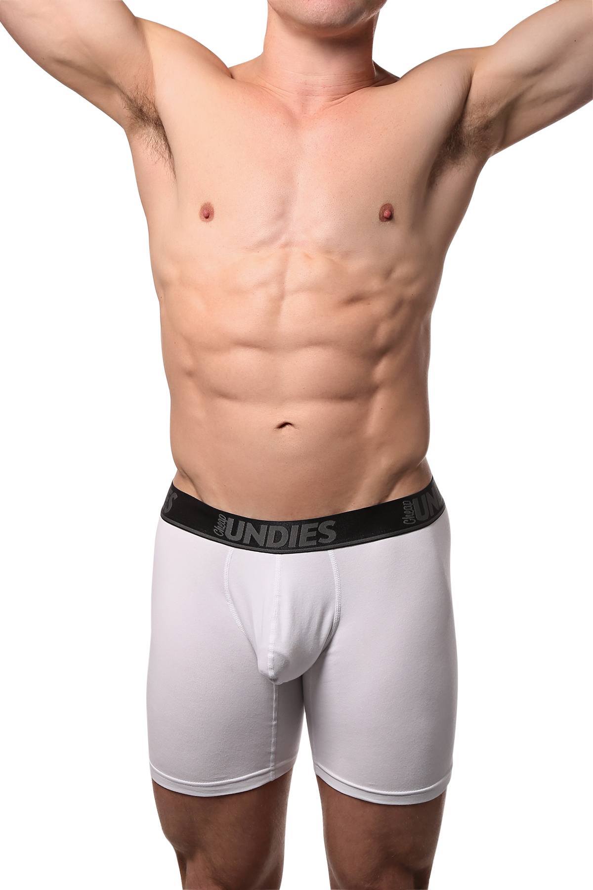 CheapUndies White Contoured Pouch Long Boxer Brief