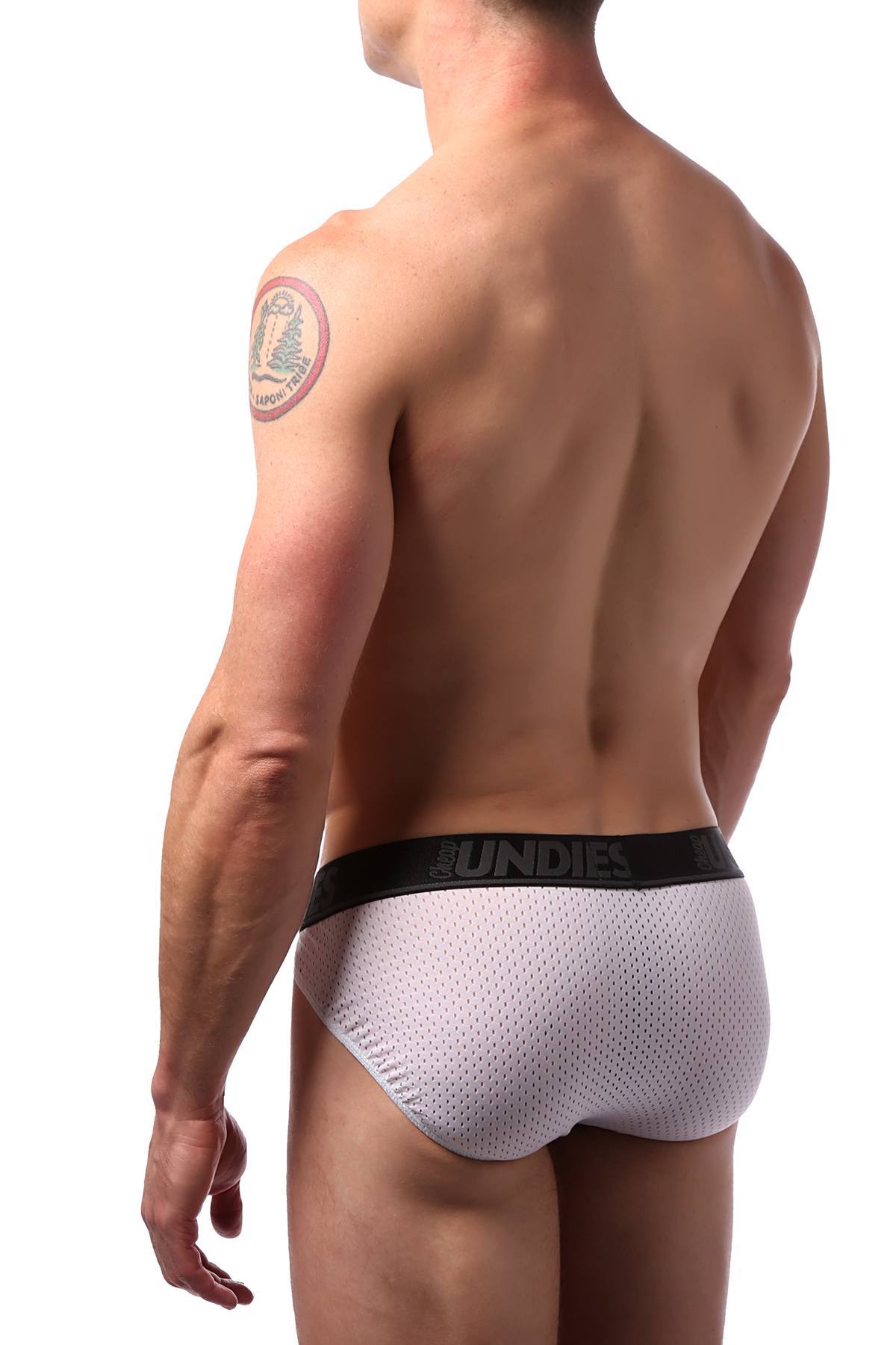 CheapUndies White Mesh Sports Brief