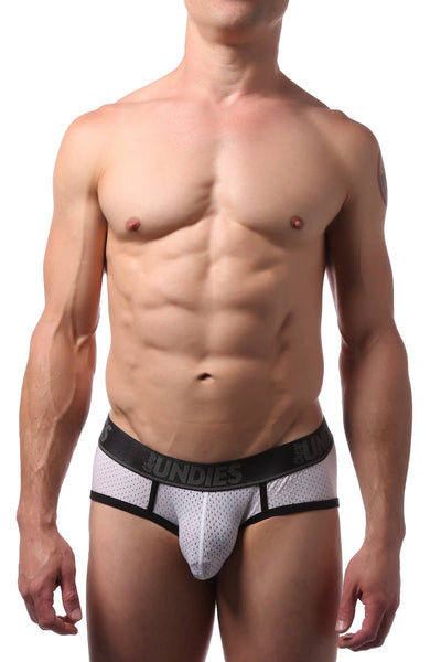 CheapUndies White Sport Mesh Brief