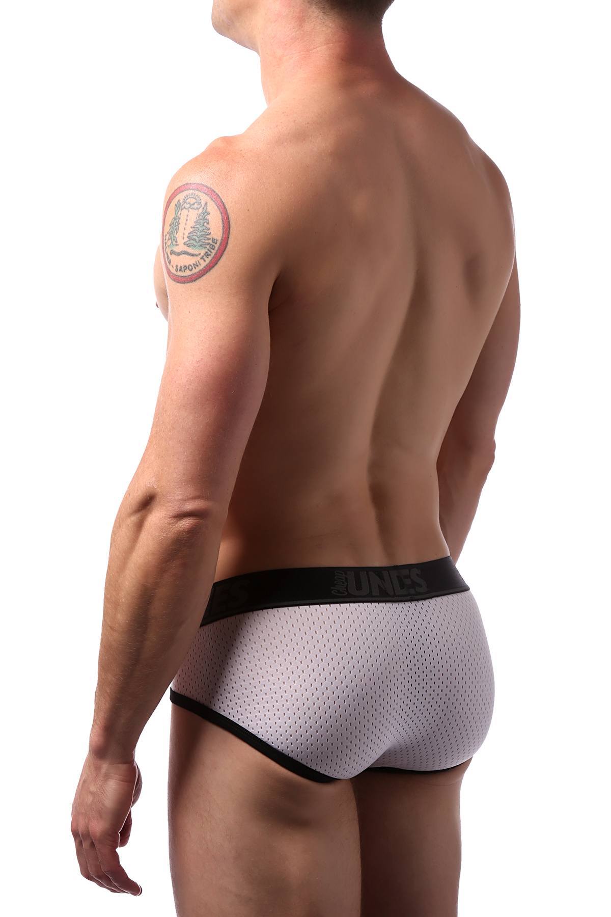 CheapUndies White Sport Mesh Brief