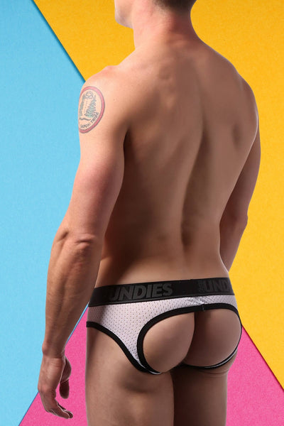 CheapUndies White Sport Mesh Jockbrief