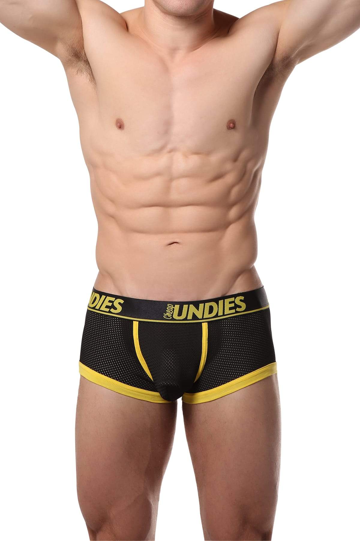 CheapUndies Yellow Exposed Sport Mesh Boxer