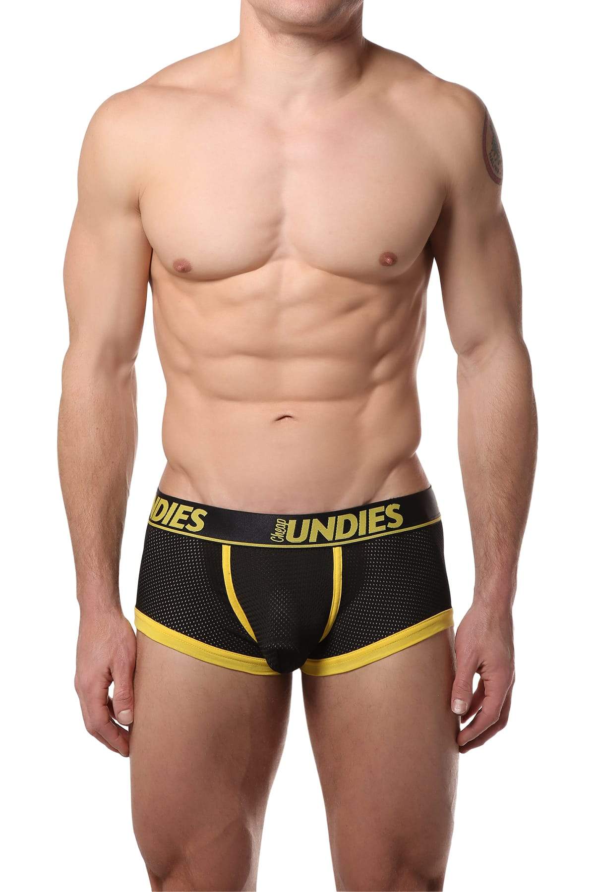 CheapUndies Yellow Exposed Sport Mesh Boxer