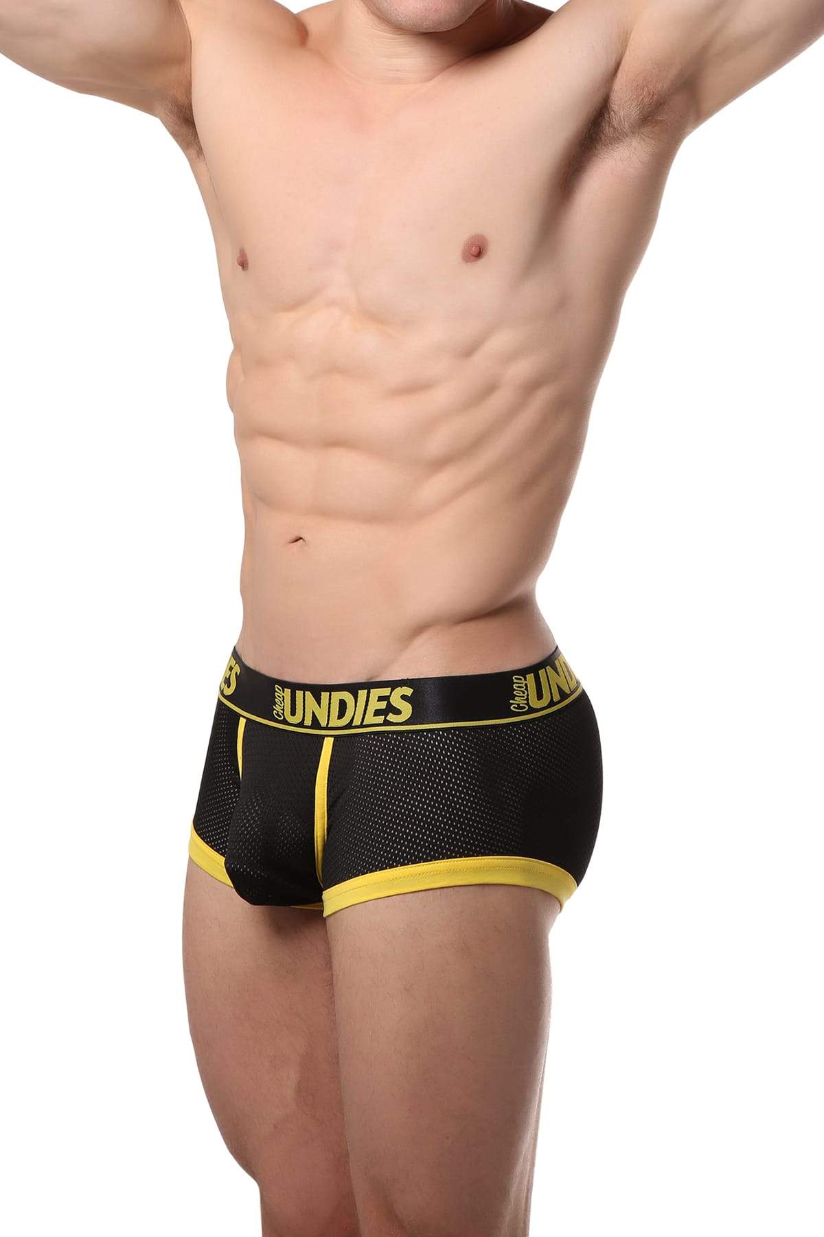 CheapUndies Yellow Exposed Sport Mesh Boxer