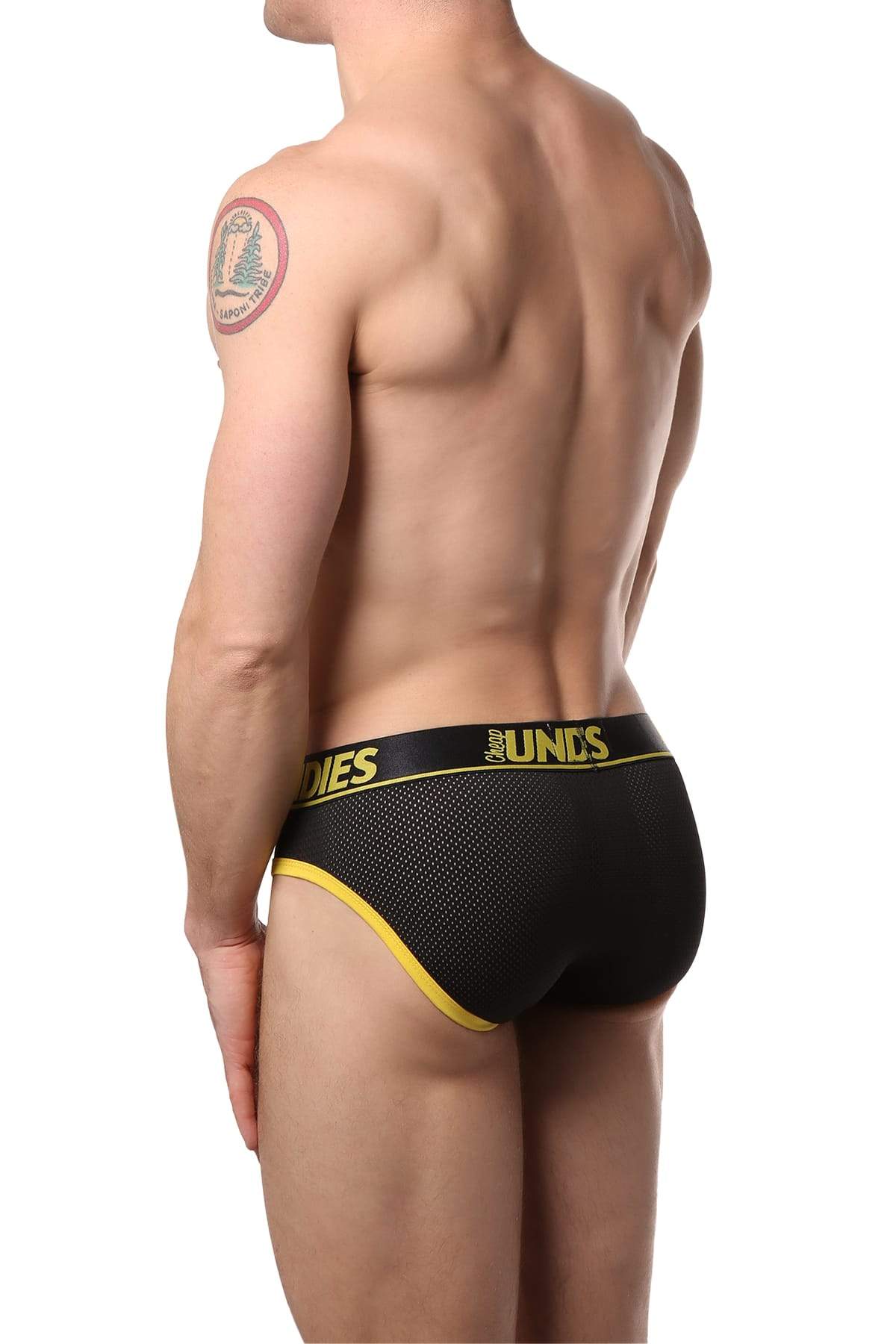 CheapUndies Yellow Exposed Sport Mesh Brief