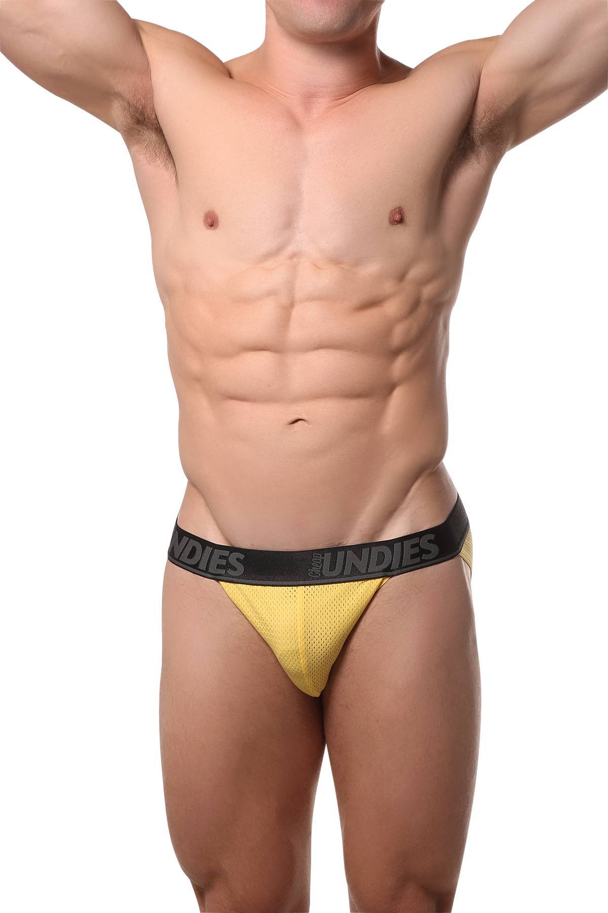 CheapUndies Yellow Mesh Bikini Brief