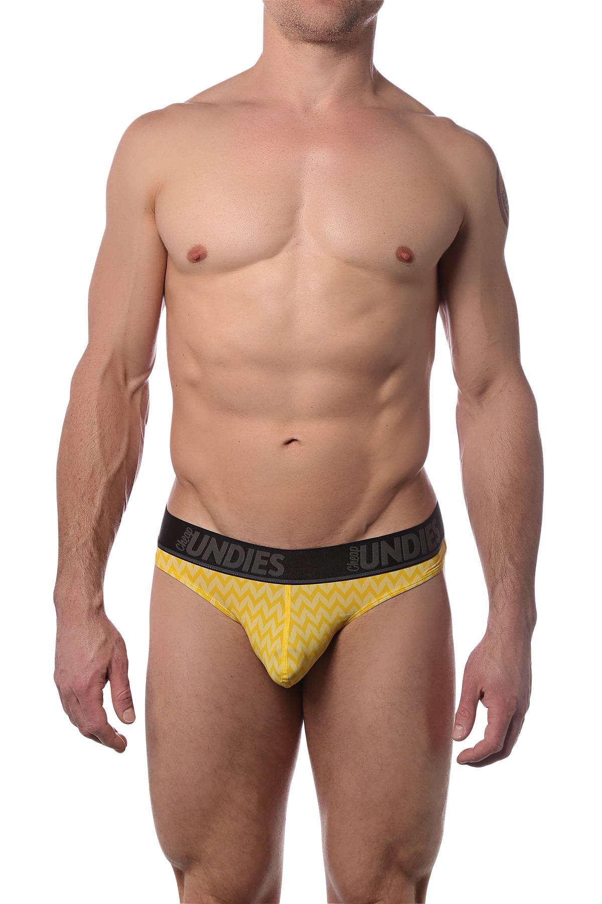 CheapUndies Yellow Zig Zag Thong