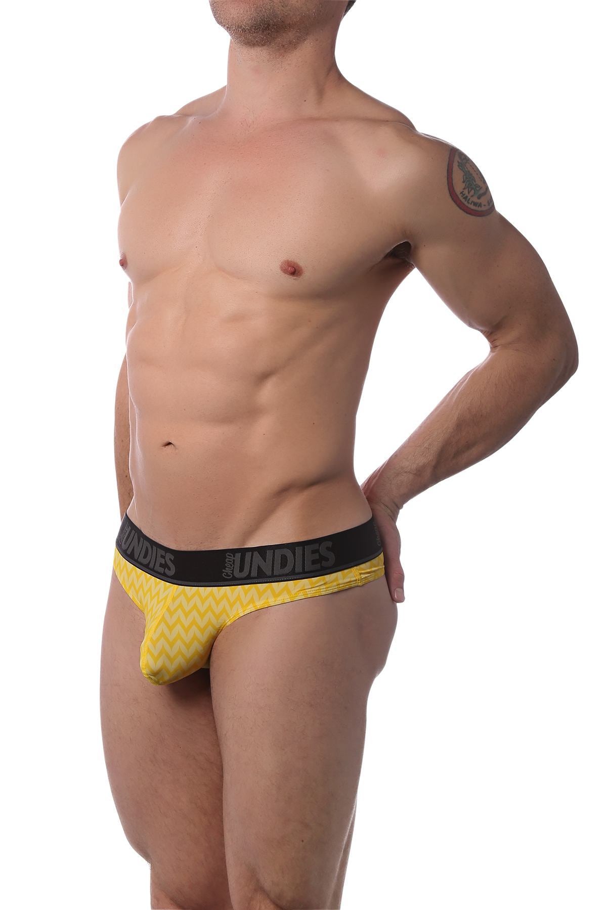 CheapUndies Yellow Zig Zag Thong