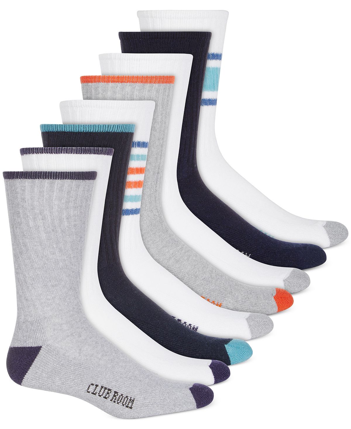 Club Room Crew Socks 8-pack Blue