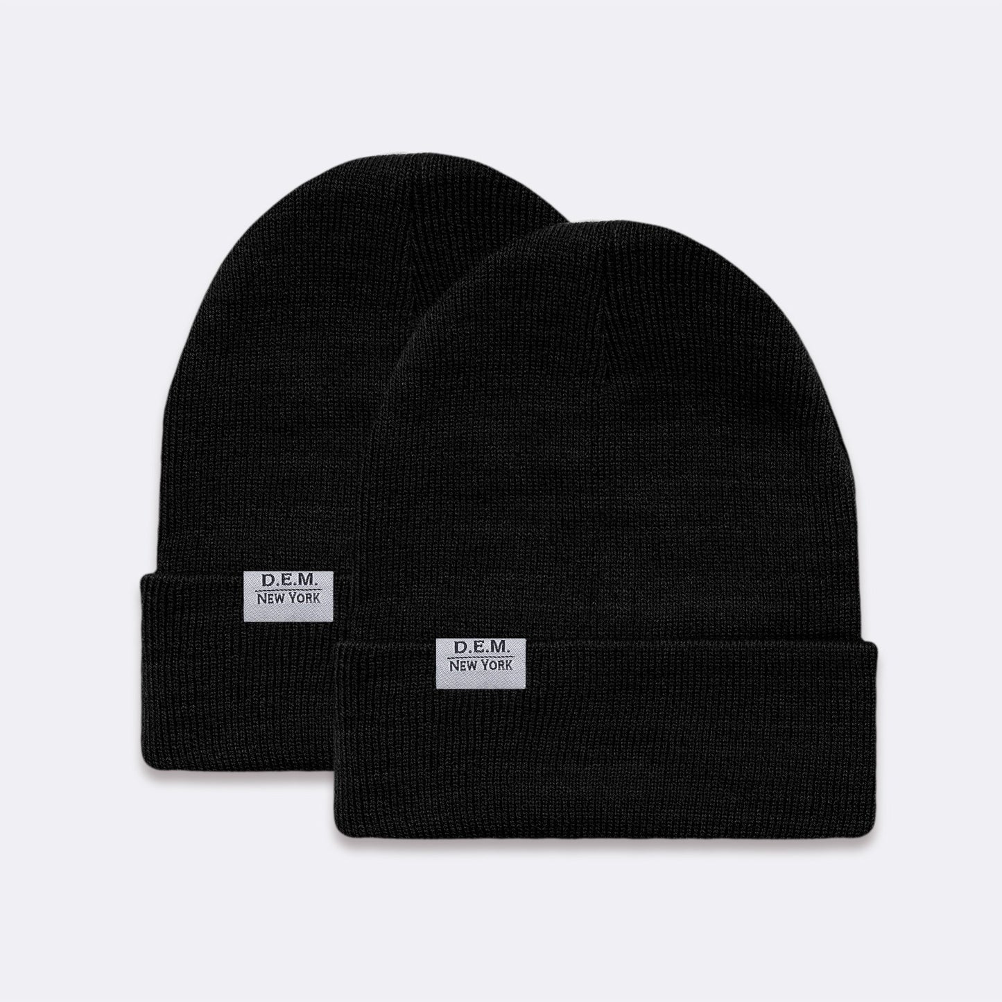 D.E.M. New York Black and Black 2-Pack Beanie Hats