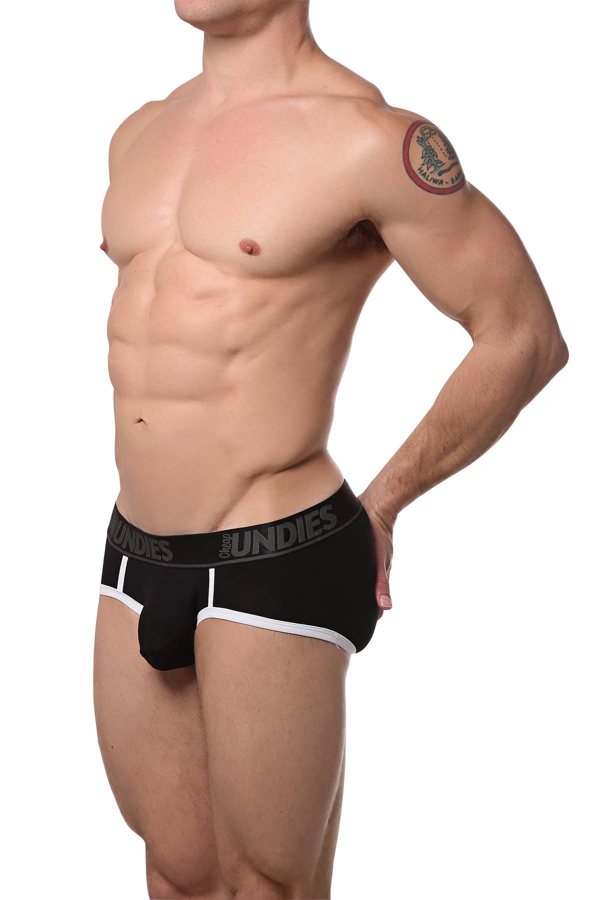 DAMAGED! CheapUndies Black Touch Brief