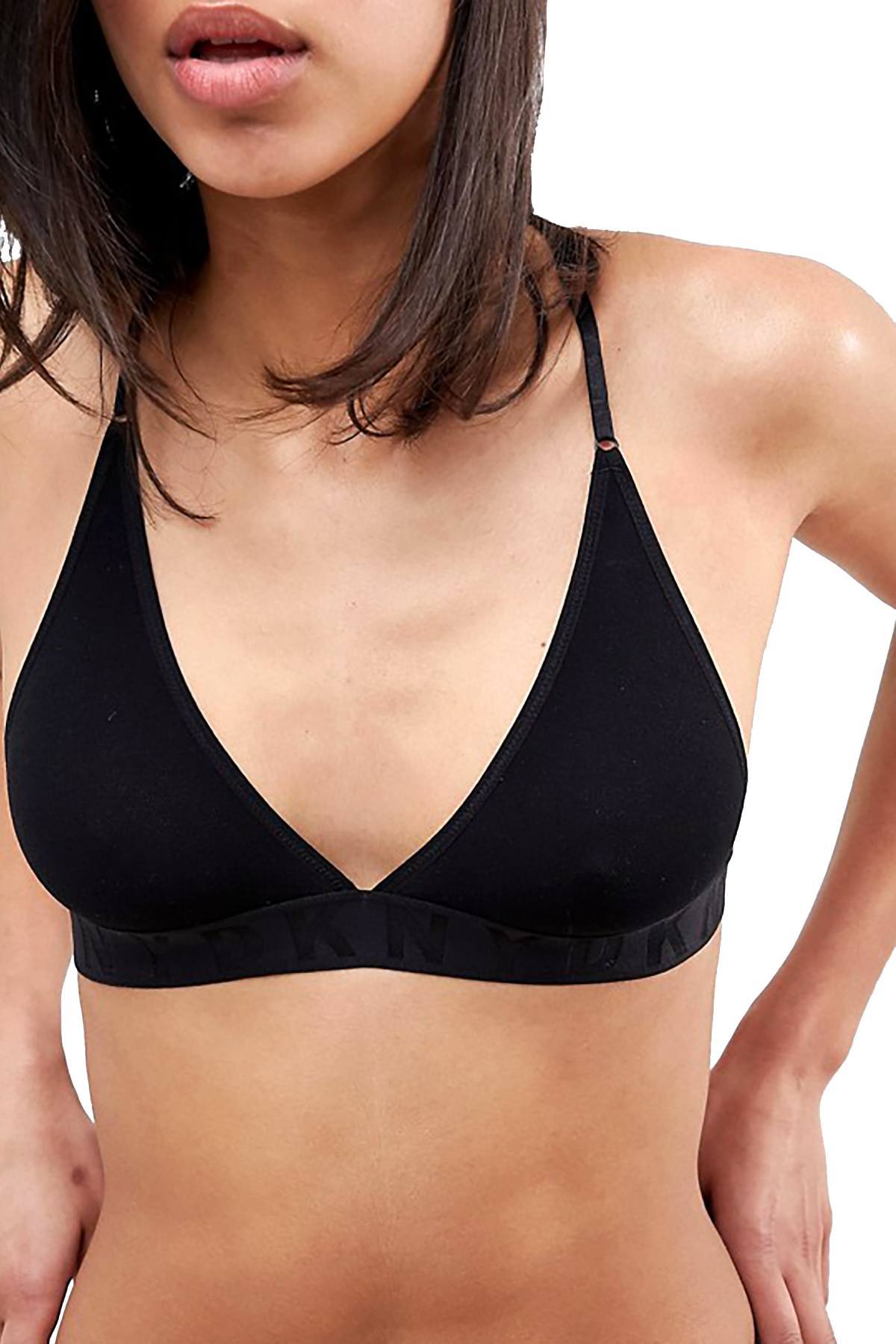 DKNY Black Logo Mesh Seamless Wireless Bralette