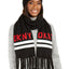 DKNY Black/Red Logo Stadium Beanie With Pom Pom