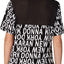 DKNY Black/White Logo Print Ringer Lounge Tee