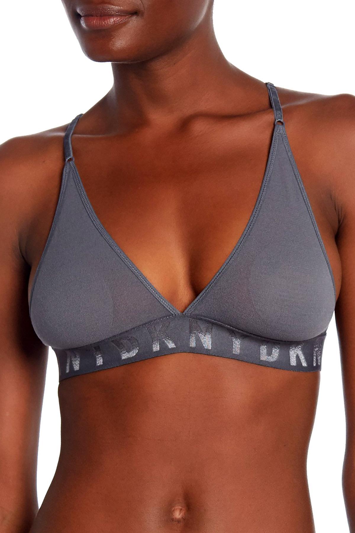 DKNY Graphite Seamless Logo Wireless Mesh Bralette