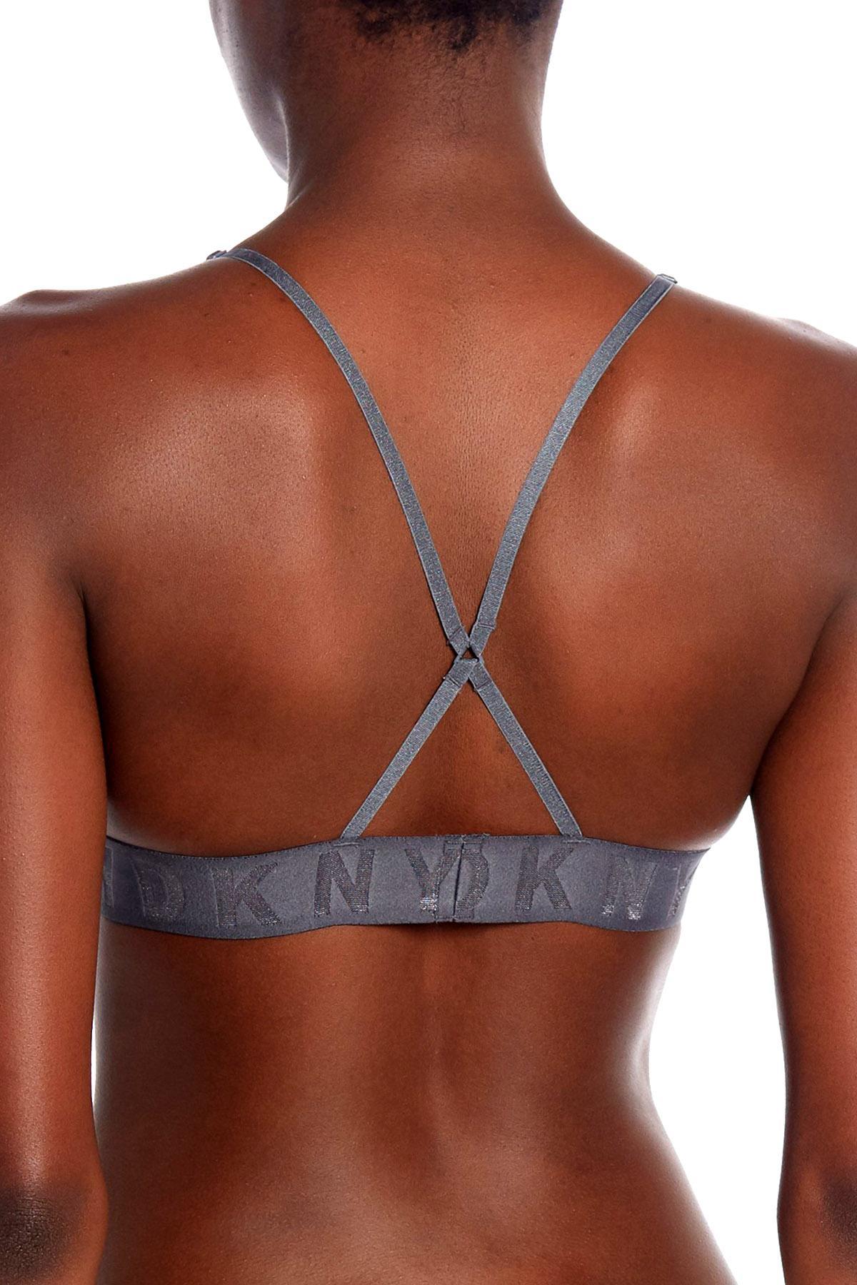 DKNY Graphite Seamless Logo Wireless Mesh Bralette