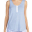 DKNY Periwinkle-Grid Contrast-Stripe Tank Top