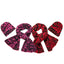 DKNY Red Fuzzy Animal Print Beanie