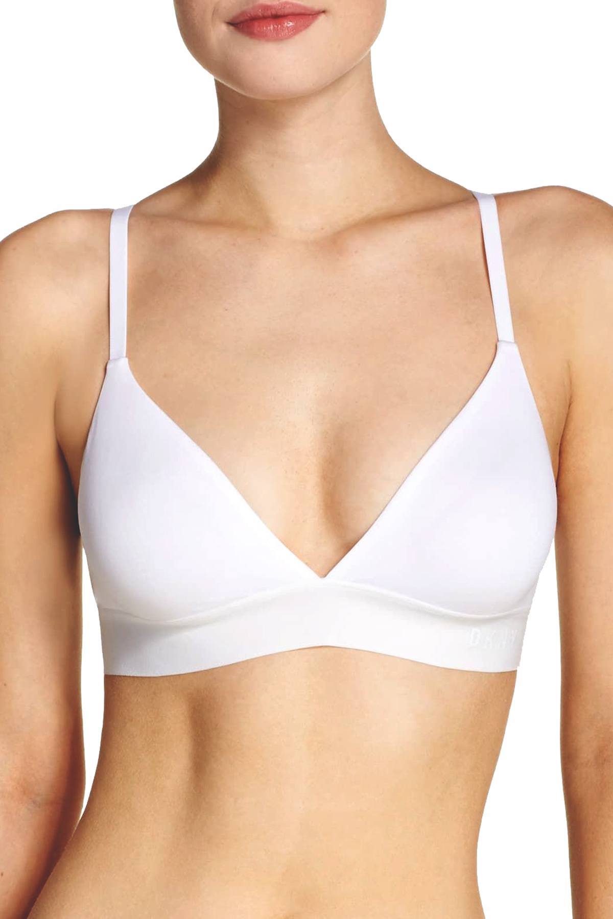 DKNY White Convertible Classic Cotton Bralette