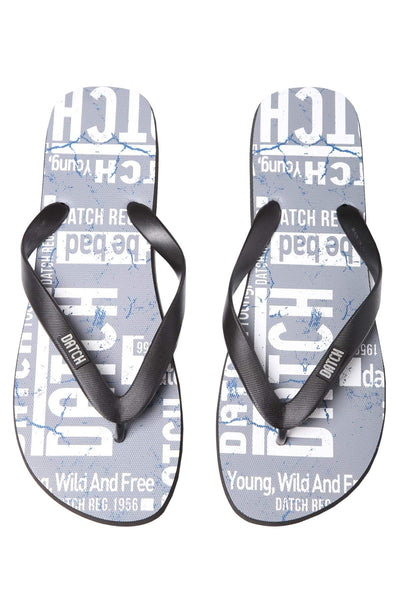 Datch Grey Logo Flip Flops