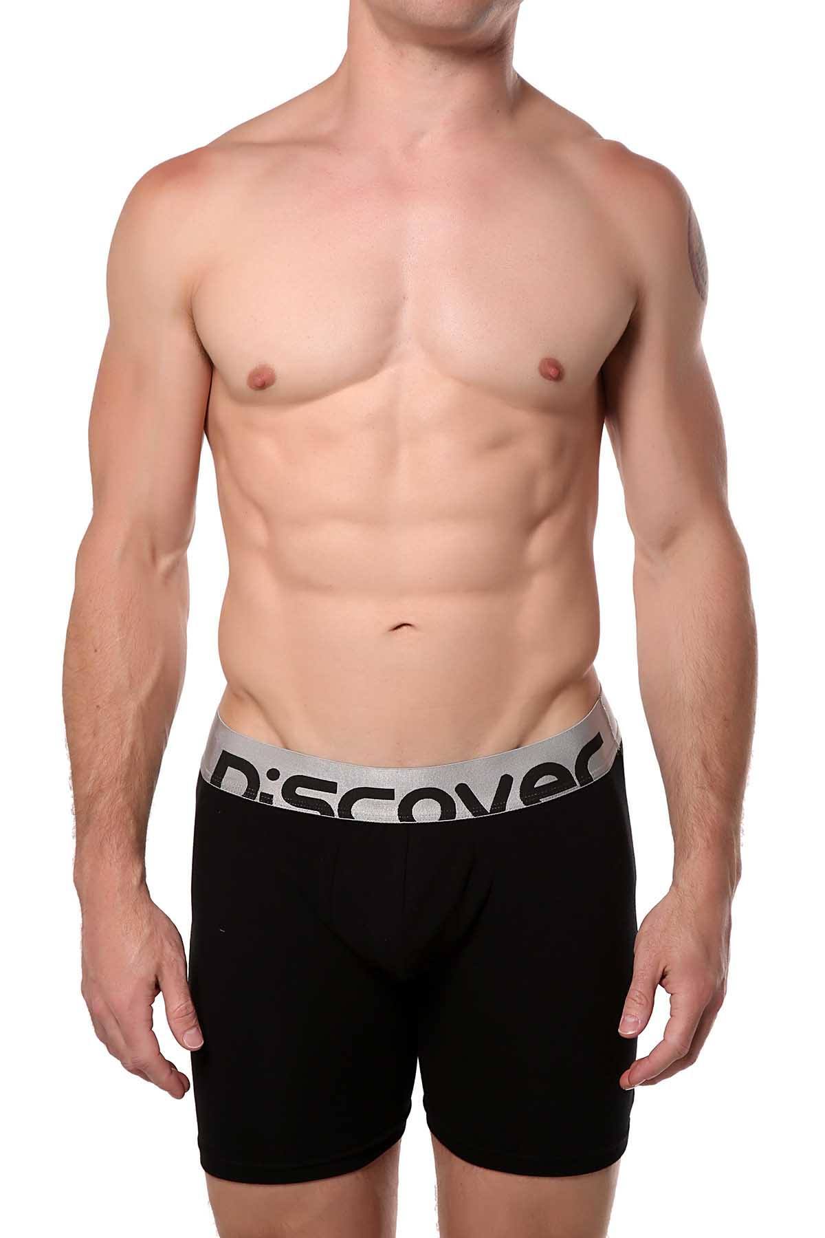 Discover Deep-Black Silver Surf Boxer Brief