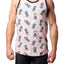 Distortion Flamingo-Pink Pineapple AOP Pique Tank Top