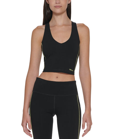 Dkny Sport Women's Contrast-Trim Cropped Tank Top