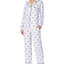 Dkny Wo Printed Jersey Shirt & Pants Pajamas Set Wht Stp