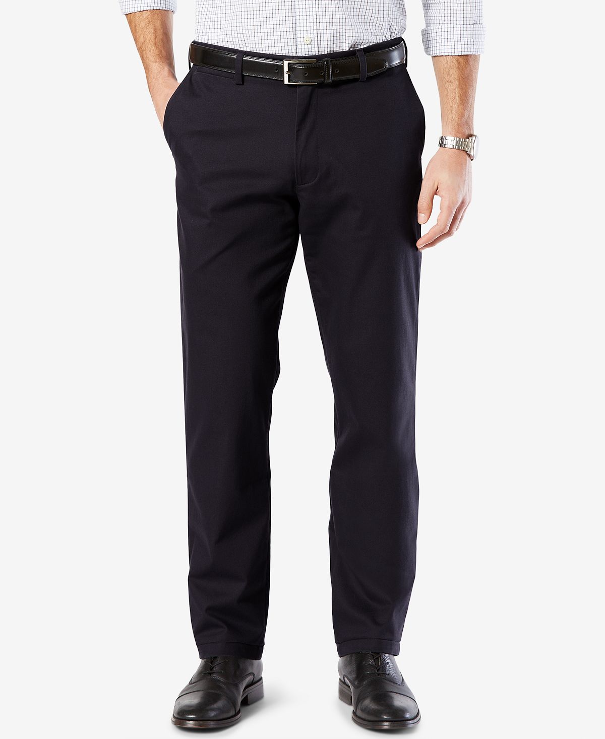 Dockers ' Signature Lux Cotton Straight Fit Stretch Khaki Pants Navy