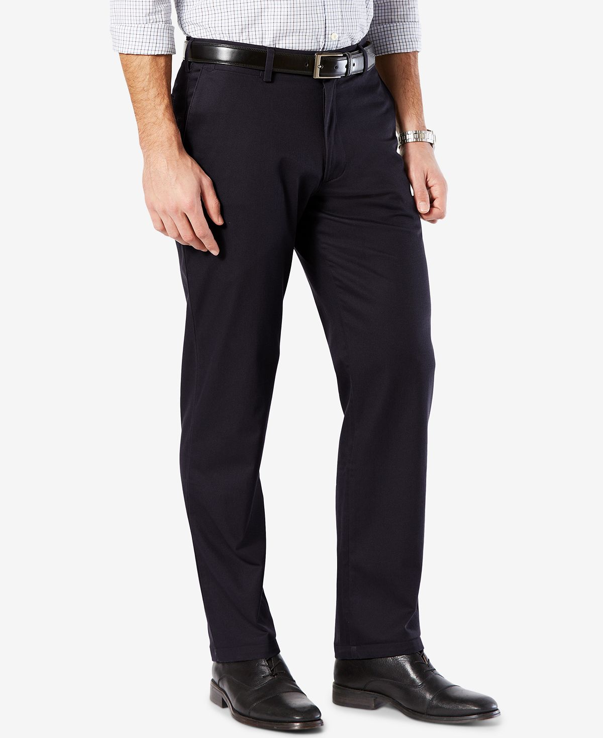 Dockers ' Signature Lux Cotton Straight Fit Stretch Khaki Pants Navy