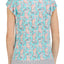 Ellen Tracy Printed Flutter Sleeve Pajama Top in Seafoam