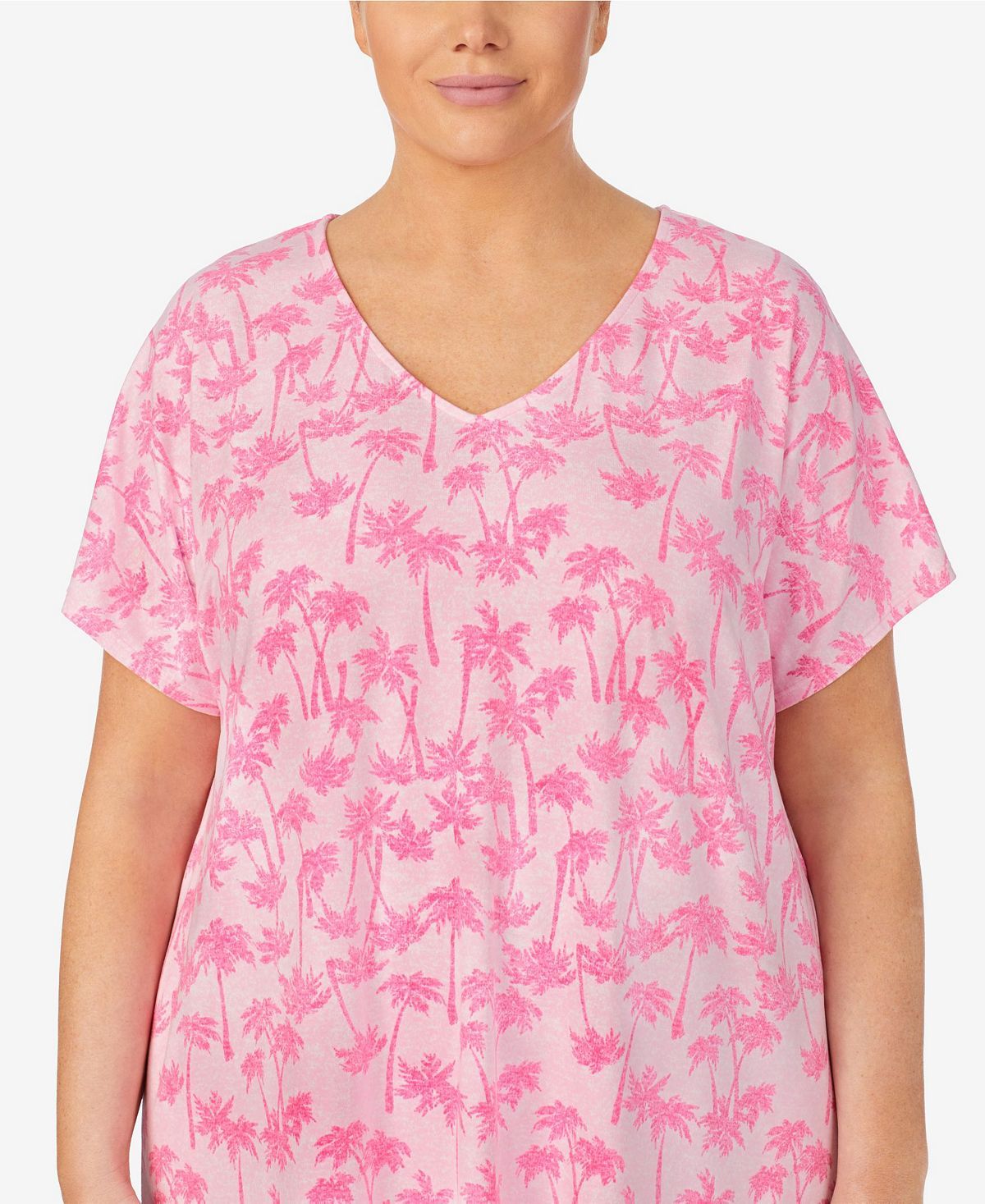 Ellen Tracy Wo Plus Short Sleeve Lounger Pink Novel