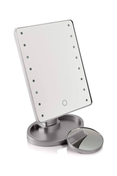 Estelle Makeup Mirror - 16 Bright LEDs (Metallic Gray)