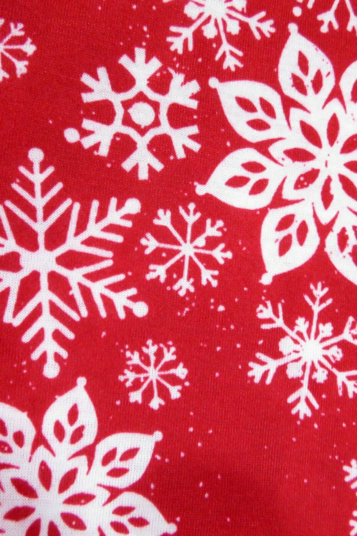 Family PJs BABY Red Snowflake Footed Onesie