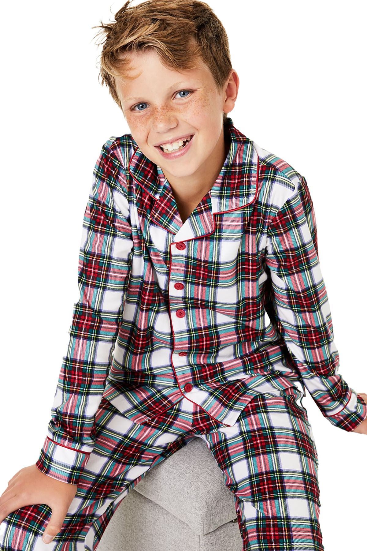 Family PJs KIDS Stewart Plaid Pajama Set