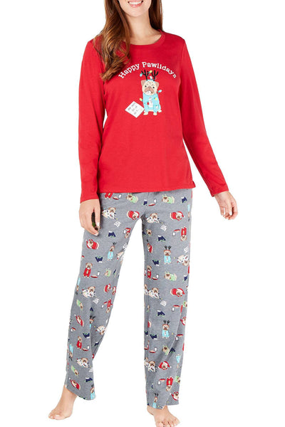 Family PJs Women's Holiday Pajama Set in Happy Pawlidays