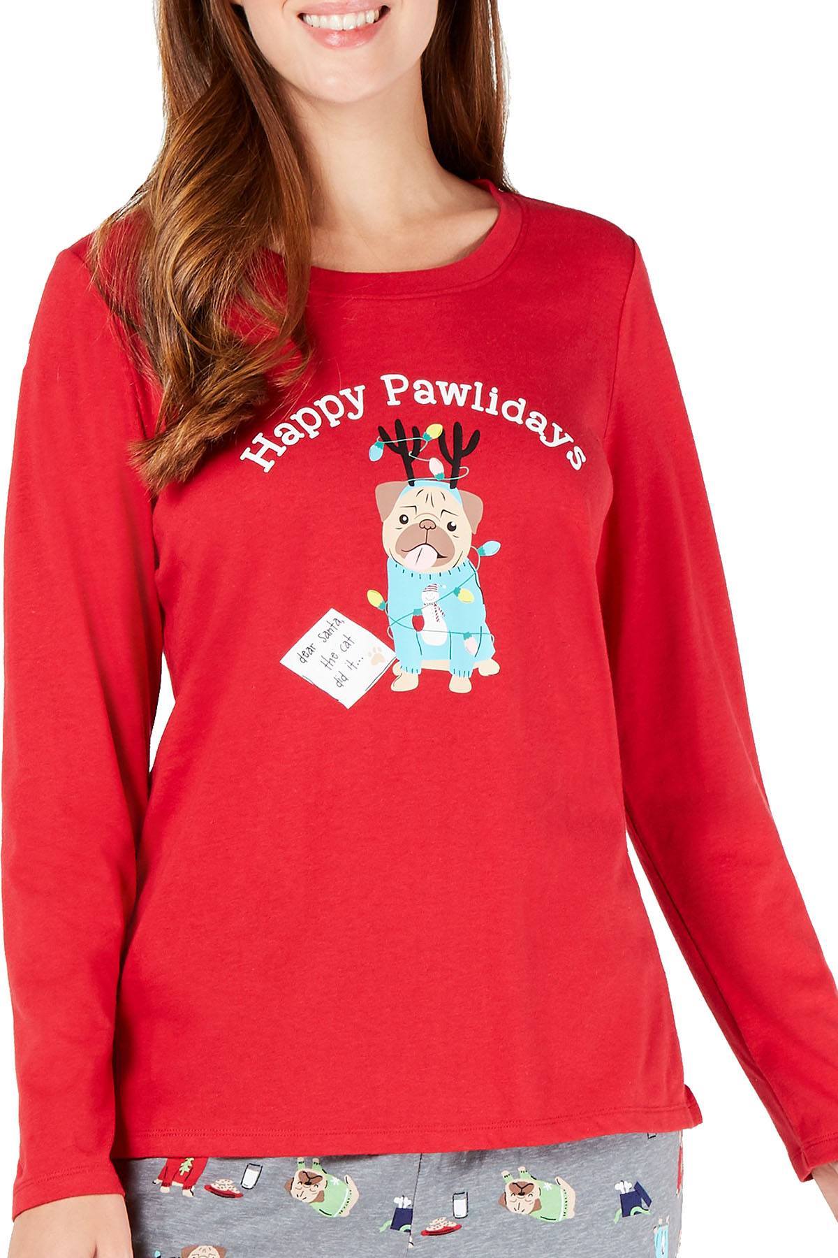 Family PJs Women's Holiday Pajama Set in Happy Pawlidays