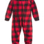 Family Pajamas Matching Baby Red Check Printed Footed Red Check