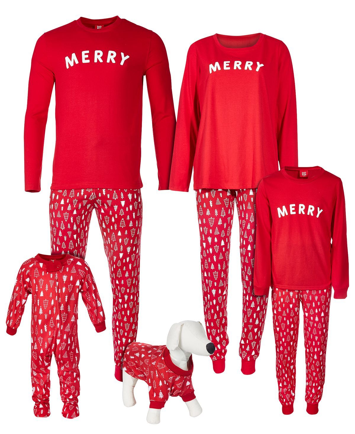 Family Pajamas Matching Toddler Little & Big Kids 2-pc. Merry Family Pajama Set Merry Red