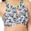 GO by Gossip Graphic Content High Neck Keyhole Bikini Top in Geo Black/White