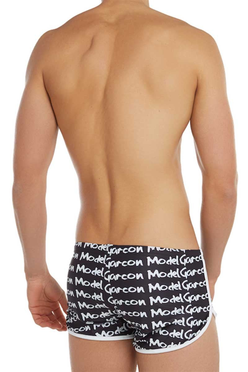 Garcon Model Black Graffiti Swim Short